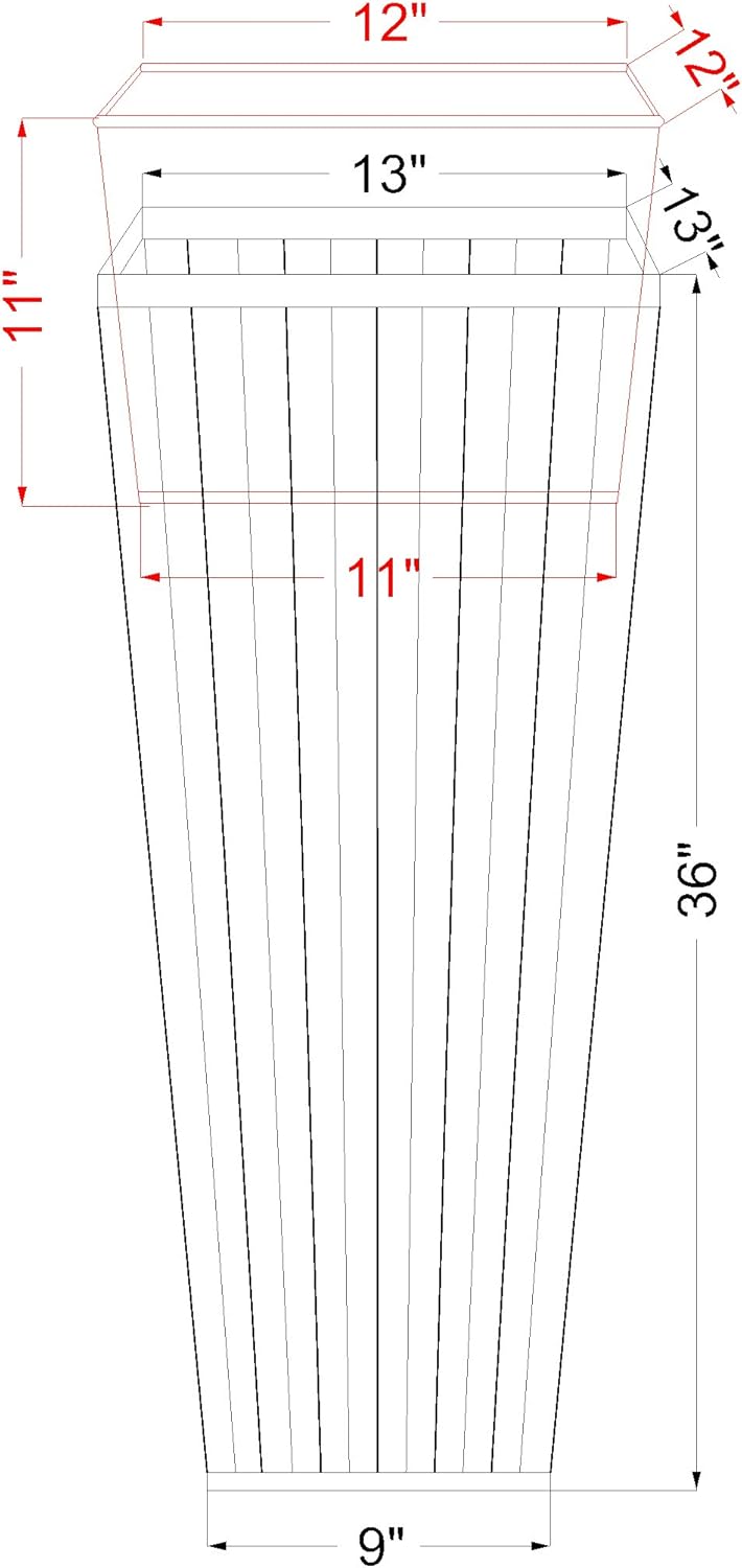 H Potter Tall Outdoor Indoor Planter Patio Deck Flower Ribbed Garden Antique Copper Finish Large