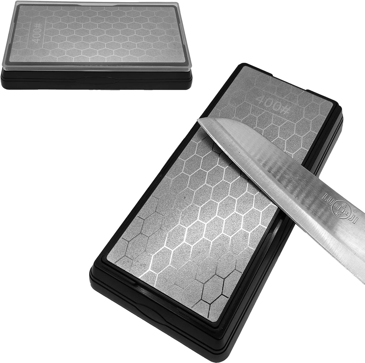 Double-Sided Diamond Sharpening Stone for Scissors Knives Outdoor Kitchen Sharpening Tools Coarse 400#/Extra Fine 1000#