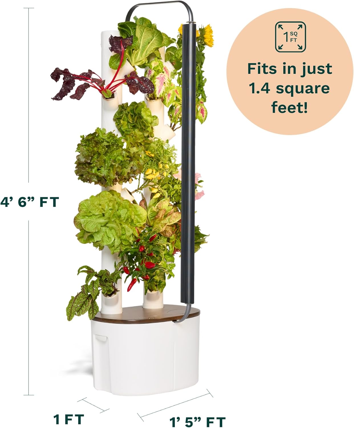 Gardyn Studio Vertical Hydroponics Growing System Kit - 16 Non-GMO Plants, Herbs, Vegetables - Tower Garden - Hydroponic Herb Garden Planter Indoor Kit - Indoor Gardening System with LED Grow Lights