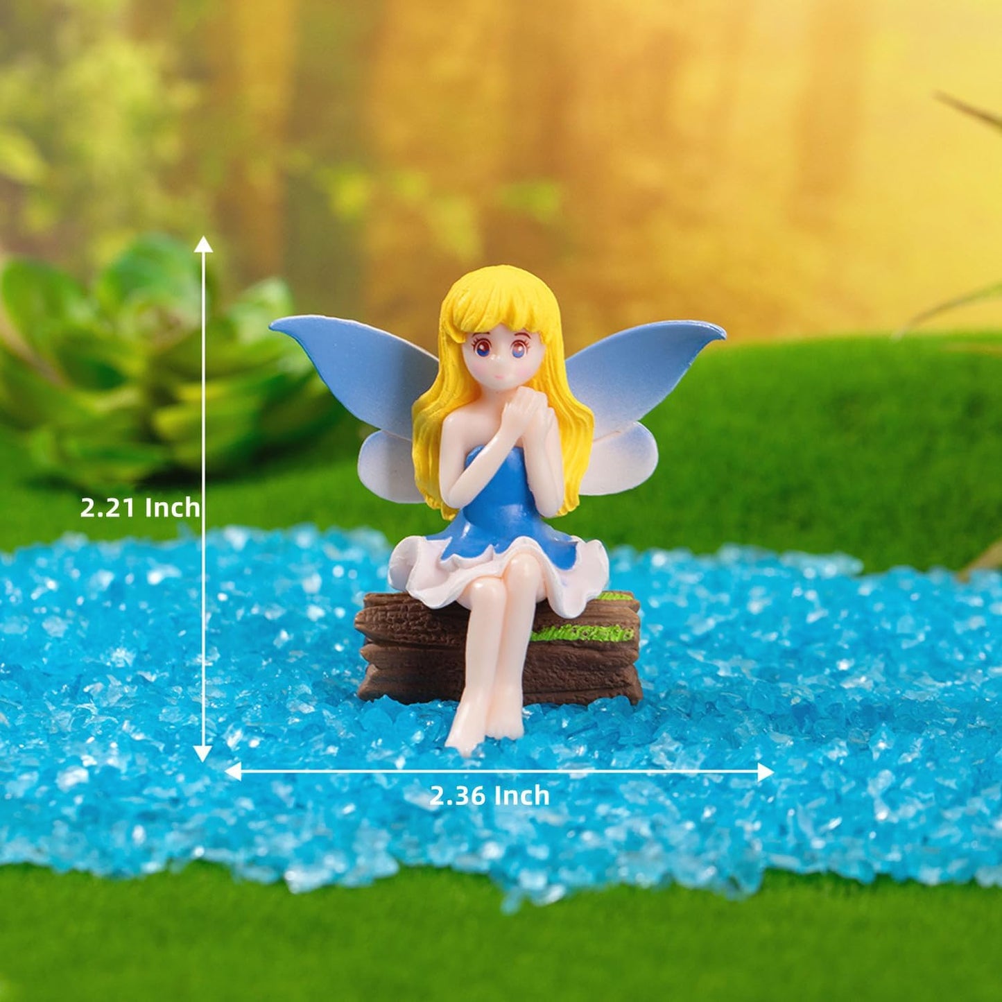 Small Fairy Figurines, Miniature Fairy Garden Accessories for Fairy Garden, Birthday Cake Topper, Flower Pot, Home Decoration,Girl Fly Wing Figurines for Car Decor, 4 Pieces