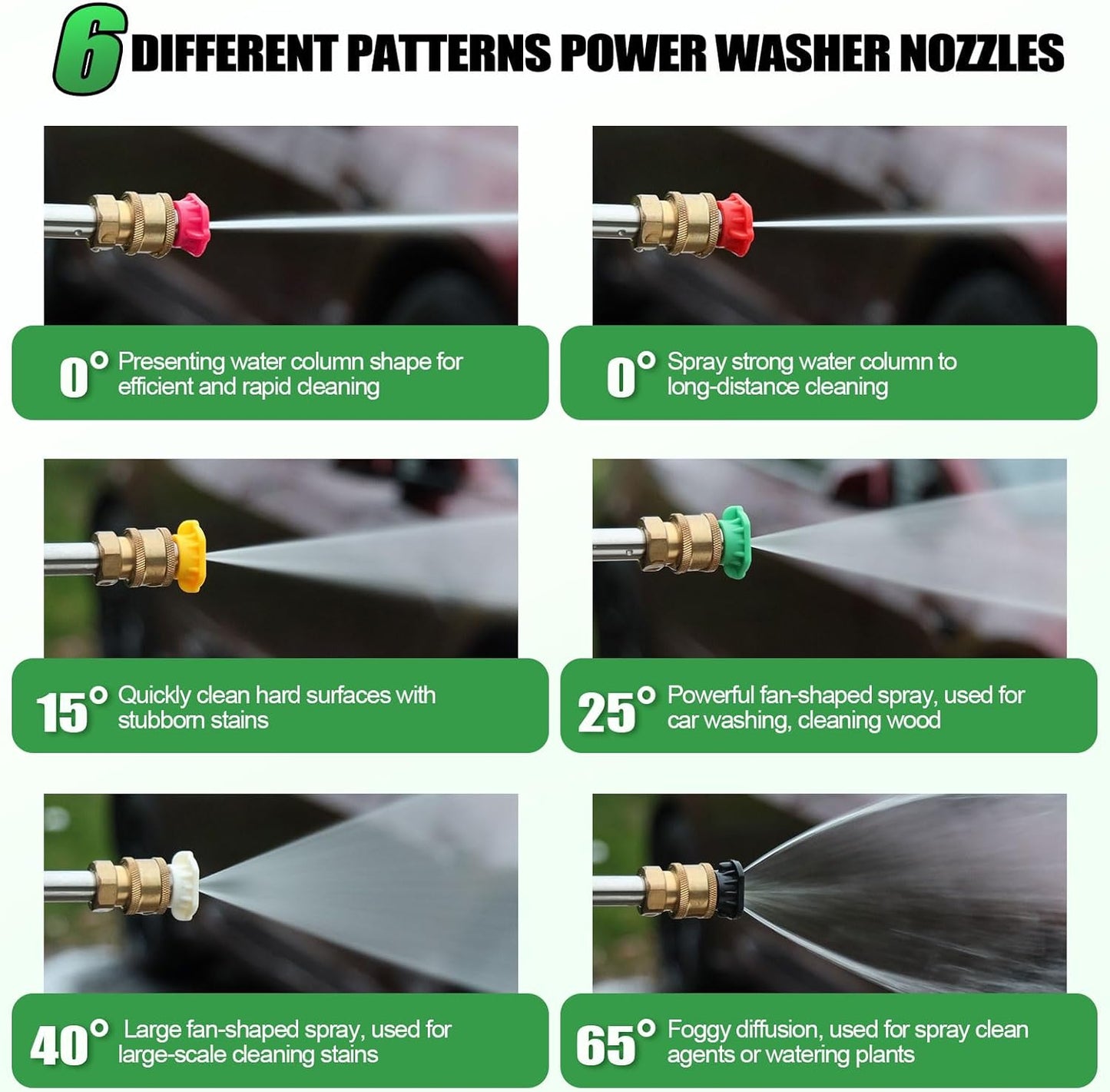 Gutter Cleaning Tools From the Ground, 10 Pack 9 FT Pressure Washer Extension Wand, Power Washer Lance With 6 Pressure Washer Spray Nozzle Tips, 30°, 90°, 120° Gutter Cleaner Curved Rod, 4000 PSI