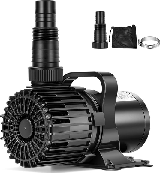 VIVOHOME 310W 5300GPH Submersible Water Pump with 180° Seamless Adjustable Nozzle and Barrier Bag for Koi Pond Waterfall Fountains Fish Tank