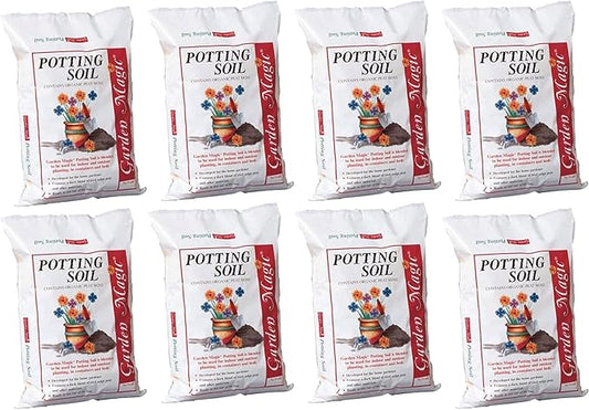 Michigan Peat 5720 Garden Magic General Purpose Potting Soil Mix for Indoor Outdoor Planter Container Gardening, 20 Pound Bag (8 Pack)
