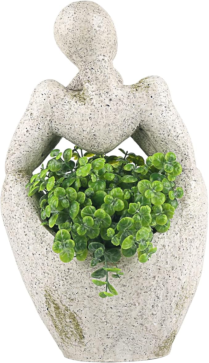 Large Planters for Outdoor Indoor Plants Head Face Planter Pot Unique Succulent Planters Flower Vase with Drainage Hole Thinker
