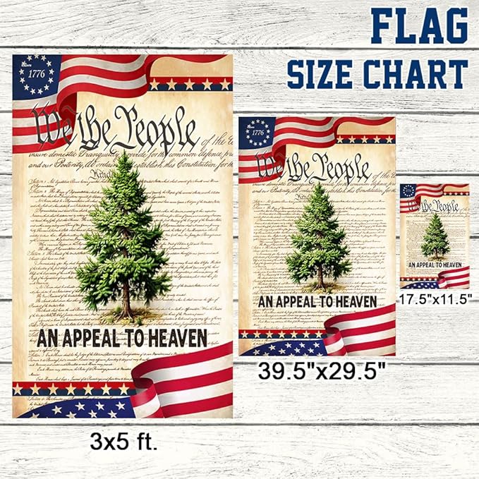 FLAGWIX American Flag - We The People Betsy Ross 1776 An Appeal To Heaven Pine Tree Flag TPT1923F, House Flag (29.5" x 39.5") - USA Flags Premium Polyester - Decorative Indoor Outdoor Flag