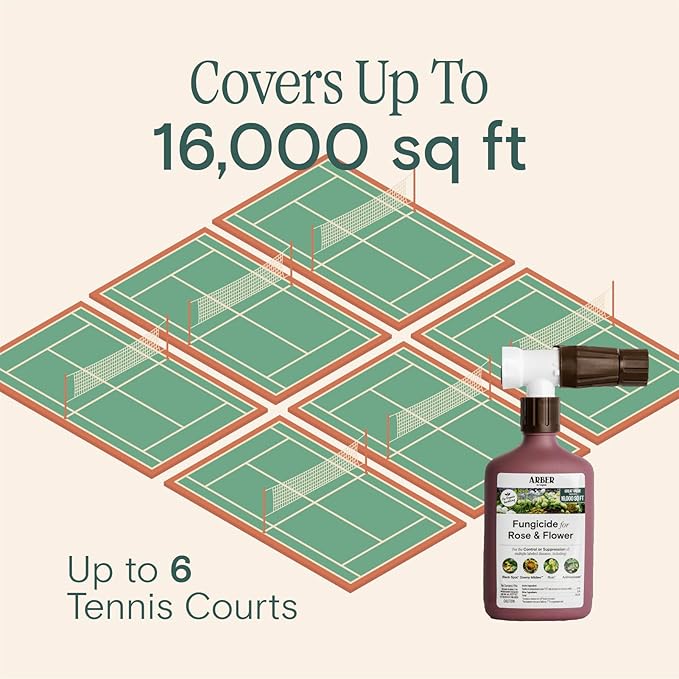 Organic Fungicide for Rose & Flower | 16oz Ready-to-Spray | Controls Powdery Mildew, Black Spot, and Blight | Safe for Organic Gardening