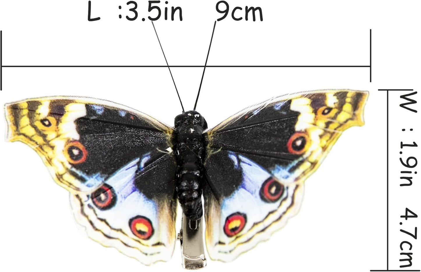 Cartanfill- Artificial Feather Simulation Butterfly Party Decoration Set, a Set of 12 Pieces with Wire, Used for Home Decoration in 12 Colors(B)