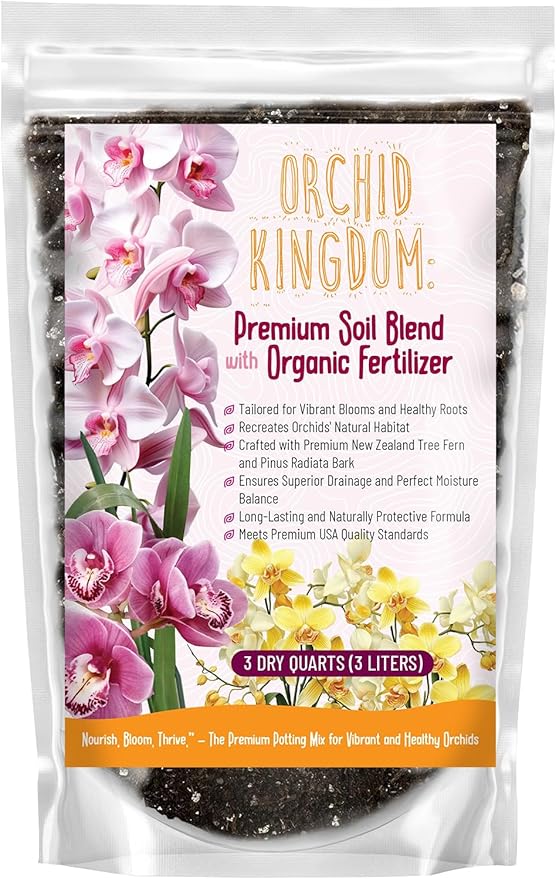 Orchid Potting Mix – Orchid Bark, Sphagnum Moss, Tree Fern & Perlite for Repotting Phalaenopsis Orchids, Indoor Plants, Orchid Soil Medium – Sustrato para Orquídeas (2 Quart)
