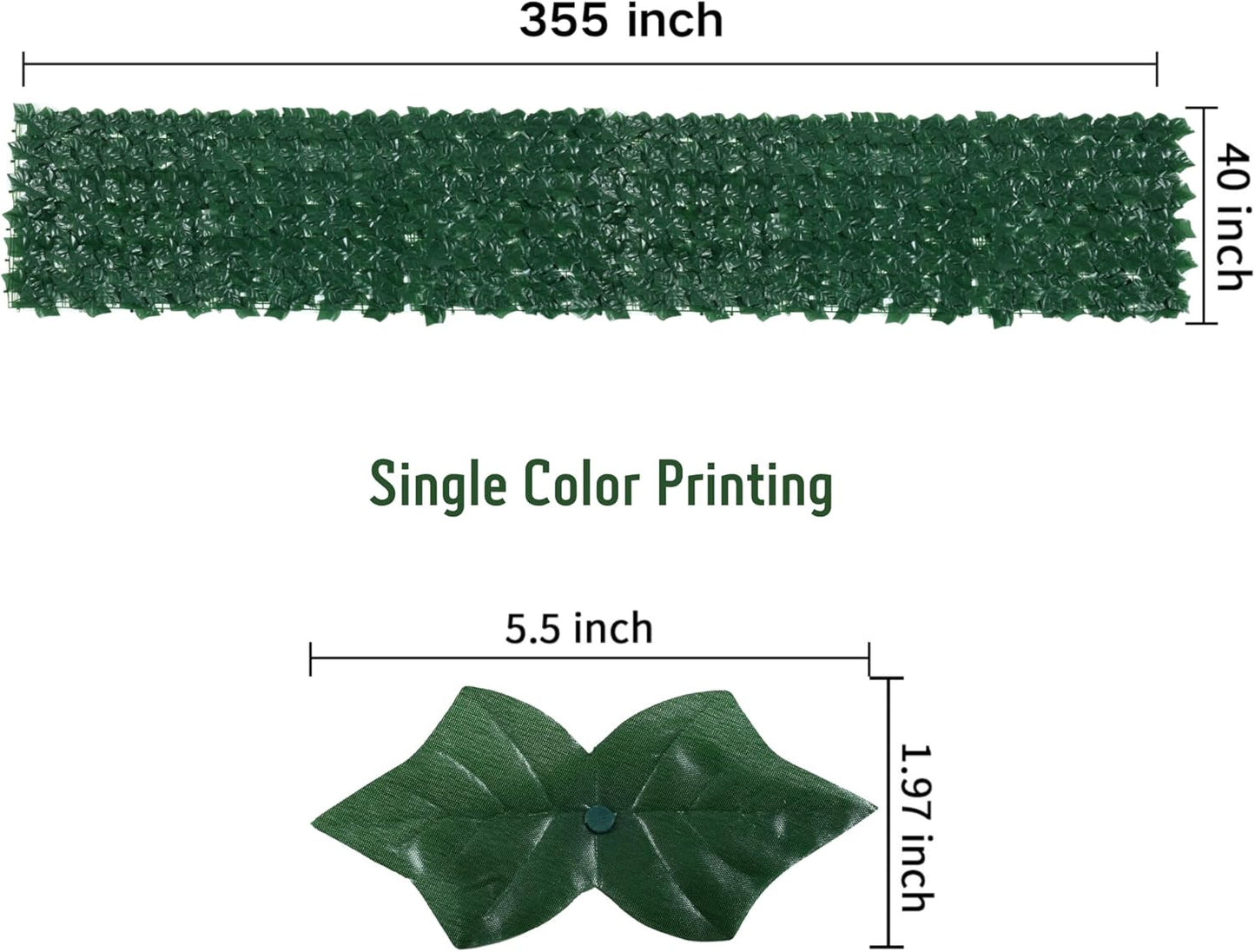 Jinwu Artificial Ivy Privacy Fence Screen, 39.4x354.3 inch Artificial Faux Ivy Hedge, Expandable Faux Privacy Fence with 80 pcs Zip Ties Decoration for Wall Screen, Outdoor Garden, Wedding Decor