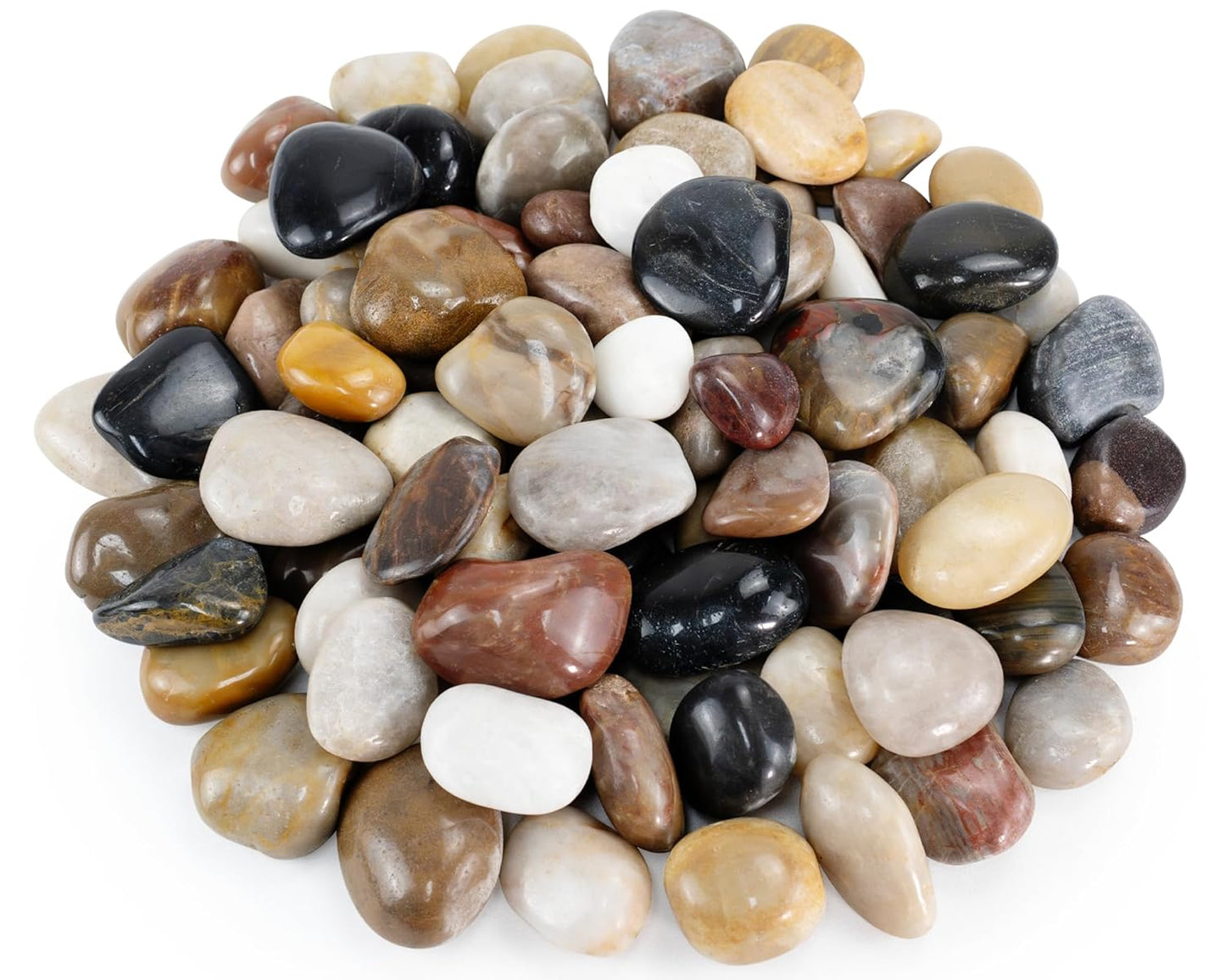 Pebbles for Indoor Plants, 2lbs Colorful River Rocks 1-2 Inch Decorative Pebbles for Planters, High Polished Stones for Vase Filler Fish Tank Landscaping Garden