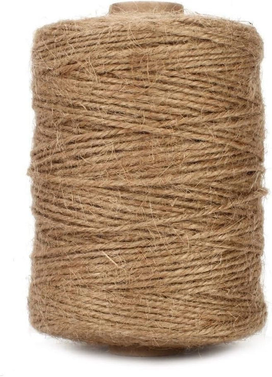 Tenn Well Natural Jute Twine, 500 Feet Long Brown Twine String Rope for Crafts, Gift Wrapping, Gardening, Bouquets, Holiday Decorations