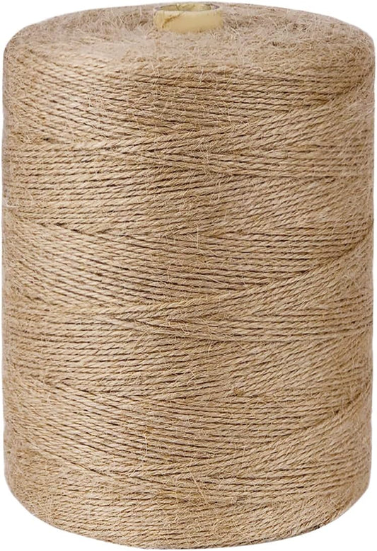 SMART&CASUAL 3600 Ft Natural Jute Twine String Thin Hemp for Craft Plant Garden Gift Wrapping Christmas Handmade Arts Decoration Packing String Home Decor (3600 FT * 2mm (3Ply))