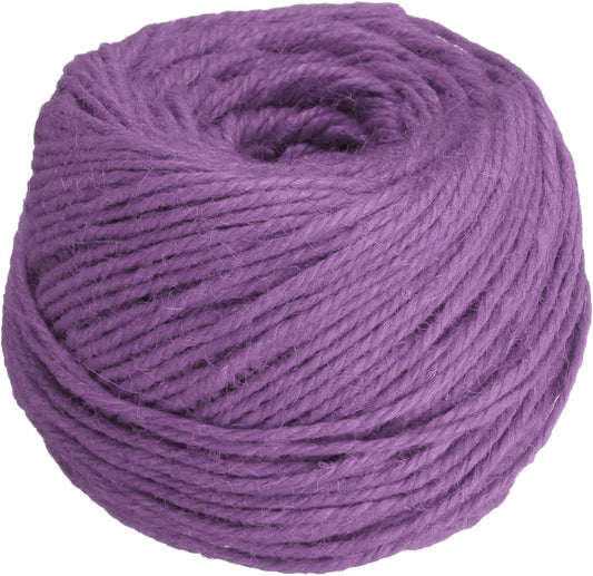 uxcell 328 Feet Natural Jute Twine String,3mm Thin Garden Twine Rope Colored Plant String Cord for DIY Art Crafts Gift Wrapping Decoration Packing Gardening Plant Hanger,Light Purple