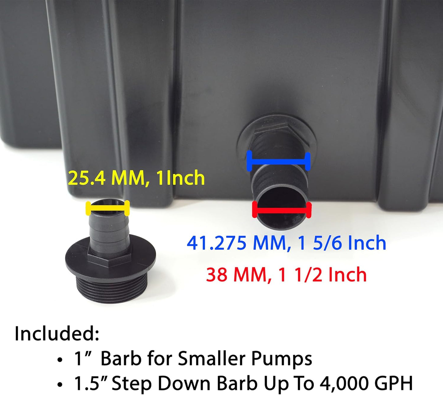 HALF OFF PONDS 16-Inch Filtering Waterfall Spillway Kit for Ponds and Waterfall Streams up to 4,000 gallons. Includes 2,100 GPH (144w) Pump, Waterfall Box, Filter Media, and 12.5 FT Tubing.