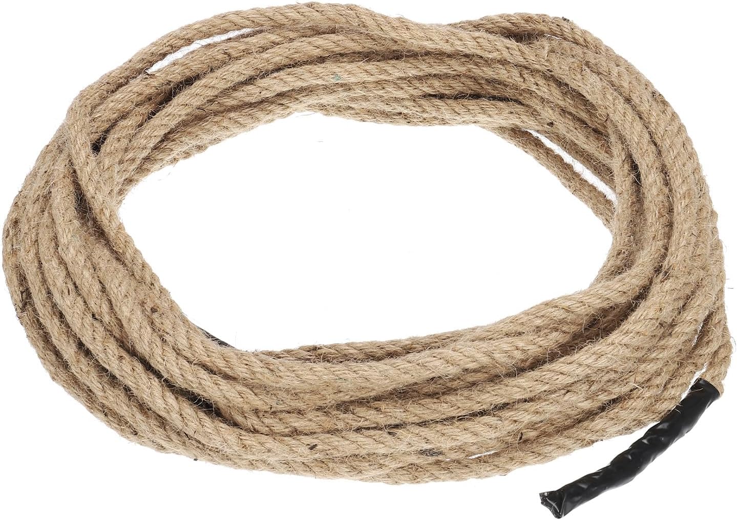 PATIKIL 3/8" x 50 ft Twisted Manila Rope Jute Ropes Natural Thick Jute Twine Burlap for Docks Railings Bundling Craft Tug of War Decorating