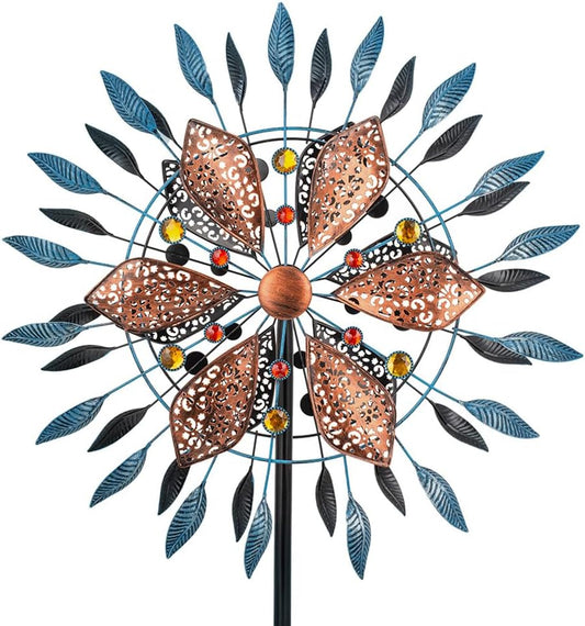 Stargarden Large Wind Spinners Outdoor, 23 Inch Metal Wind Spinner, Double Kinetic Wind Sculptures & Spinners, Waterproof Pinwheels Outdoor Decoration for Patio, Lawn, Garden, Porch Decor