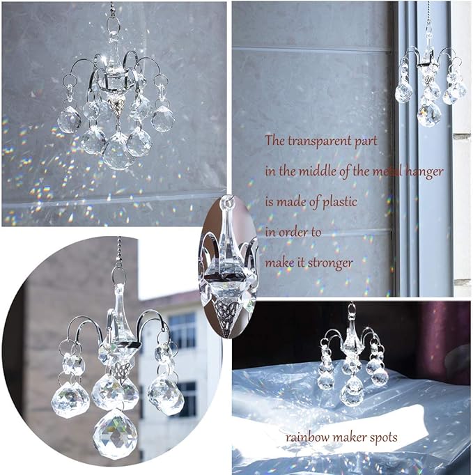 H&D HYALINE & DORA Crystals Ball Prisms Suncatcher Hanging Ornament Hanger Rainbow Maker with Hook