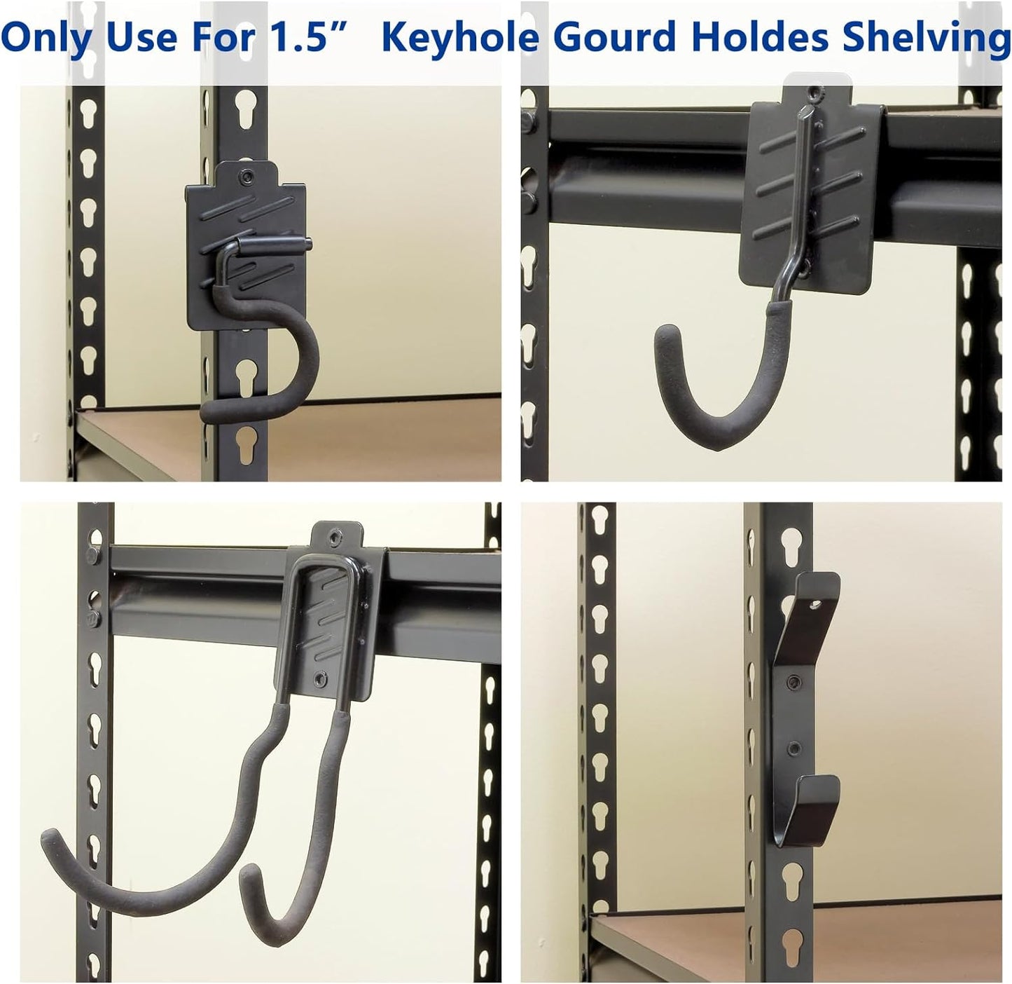 Wallmaster Boltless Shelving Hook Organizer Kit,7 Pcs Adjustable Storage Hanging Accessories for 1.5 inch Keyhole Rack,Garage Heavy Duty Tool Storage System