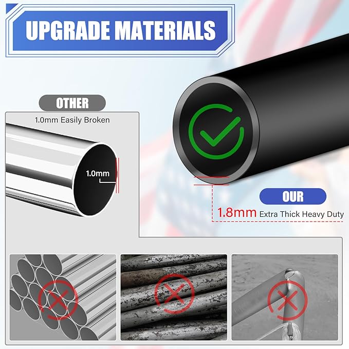 20FT Sectional Super Thick Flag Pole Kit, Heavy Duty 13 Gauge Aluminum in Ground Flagpole with 3x5 American Flag for Residential or Commercial, Black