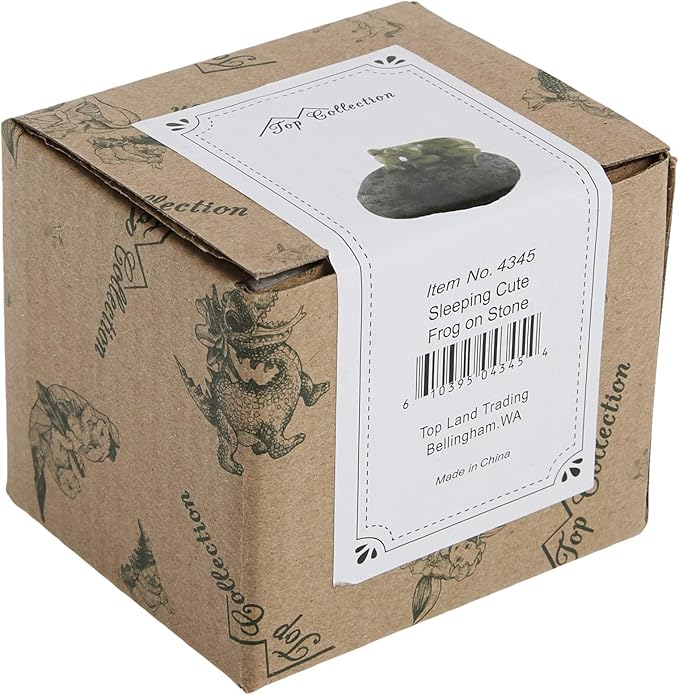 Top Collection Miniature Fairy Garden and Terrarium Statue, Sleeping Cute Frog on Stone