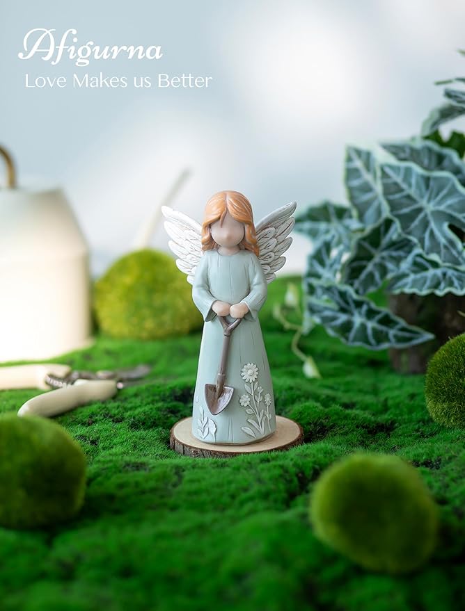 Gardening Gifts for Women: Garden Angel Figurine Gifts for Plant Lover - Gardening Angel Decoration Gifts for Gardener Best Friends Grandma Mom Sister Christmas Birthday