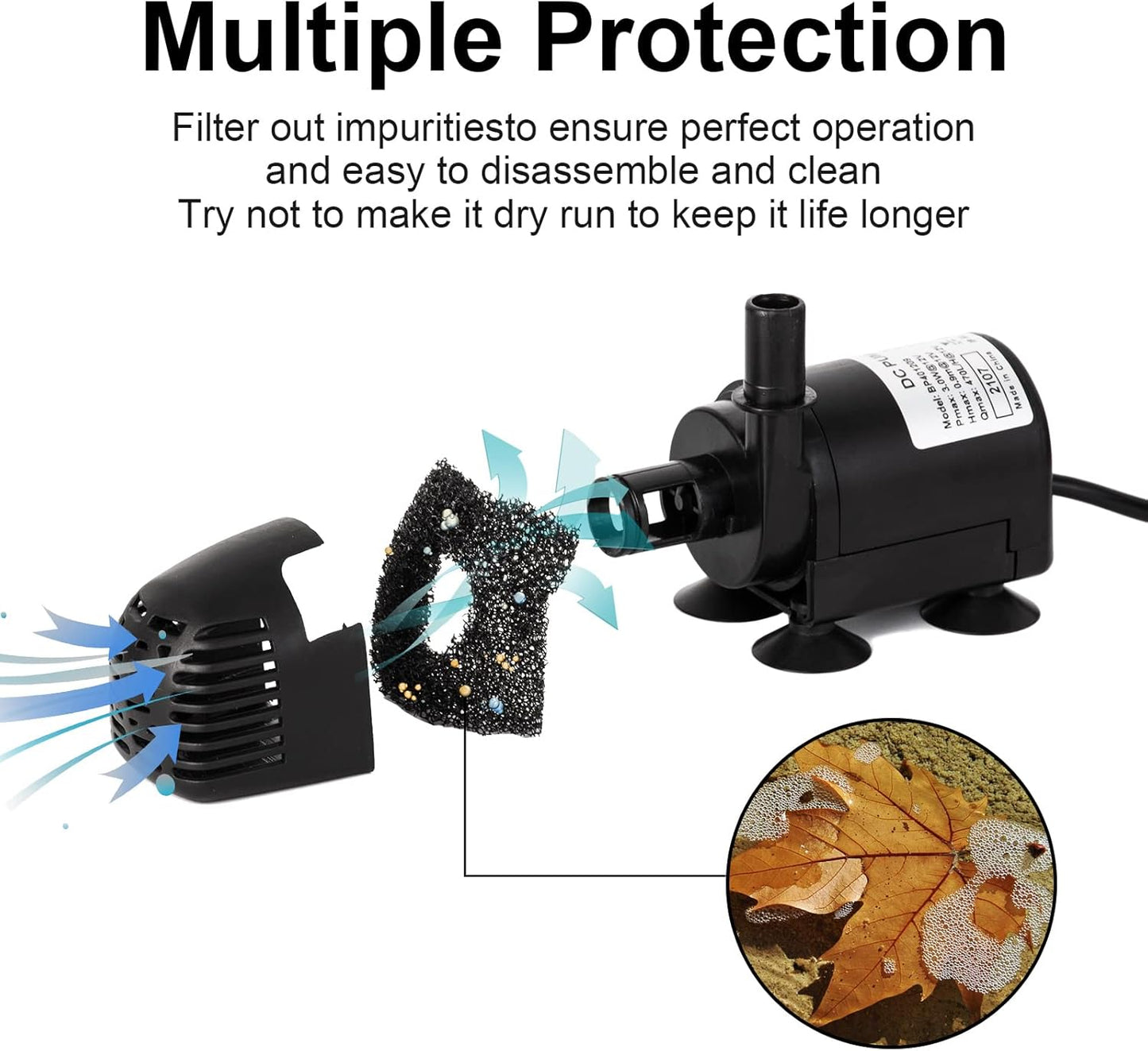 ECO-WORTHY Solar Fountain Water Pump Kit 12 W, 196 GPH+ 12 Watt Solar Panel Submersible Powered Pump for Small Pond, Garden Decoration, Pool, Birdbath(Need Sunlight) Black