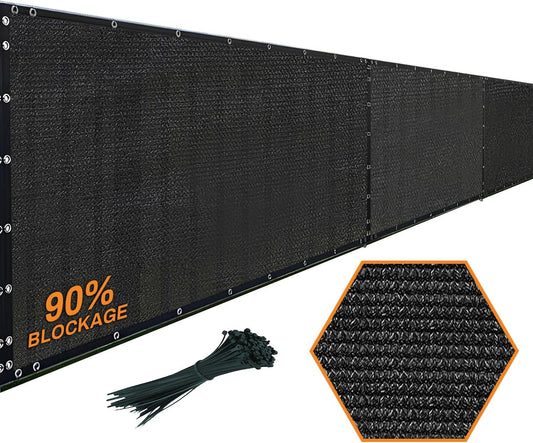 Xpose Safety Privacy Fence Screen 4’ x 50’ – Heavy Duty Black Mesh with 90% Visibility Block, UV Protection – Includes Cable Ties – for Garden, Yard, Nursery, Kennel, Dog Run, Greenhouse