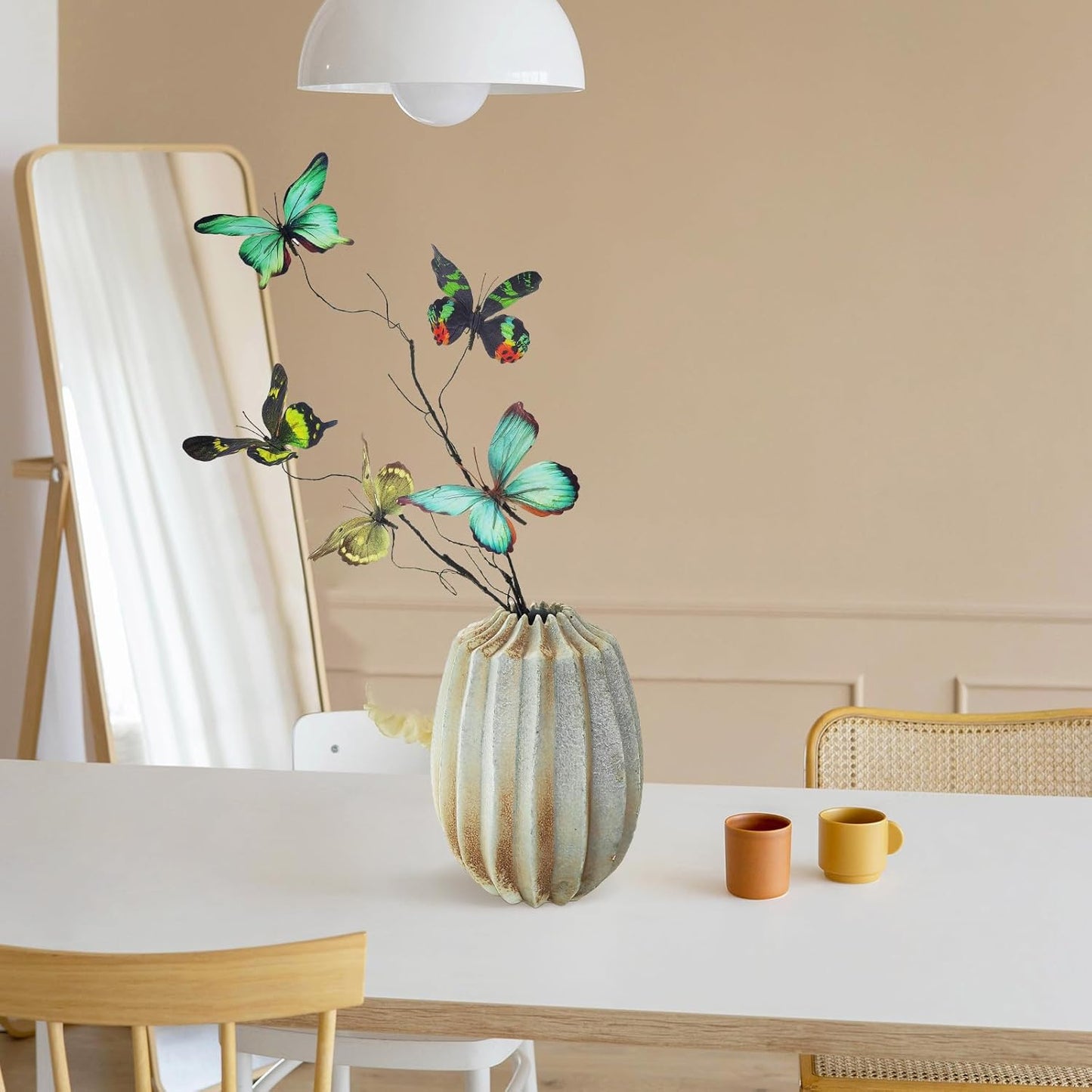 Artificial Butterfly, Silk Butterflys, Butterflies for Crafts for Floral Arrangements, 3D Butterfly Stakes Decor, Patio Plant Pot, Flower Bed Home Decor