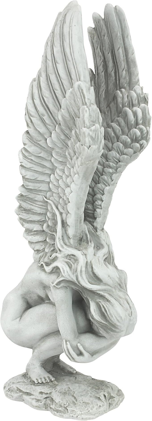 Design Toscano NG33765 Remembrance and Redemption Angel Religious Garden Statue, Medium 15 Inch, Ivory