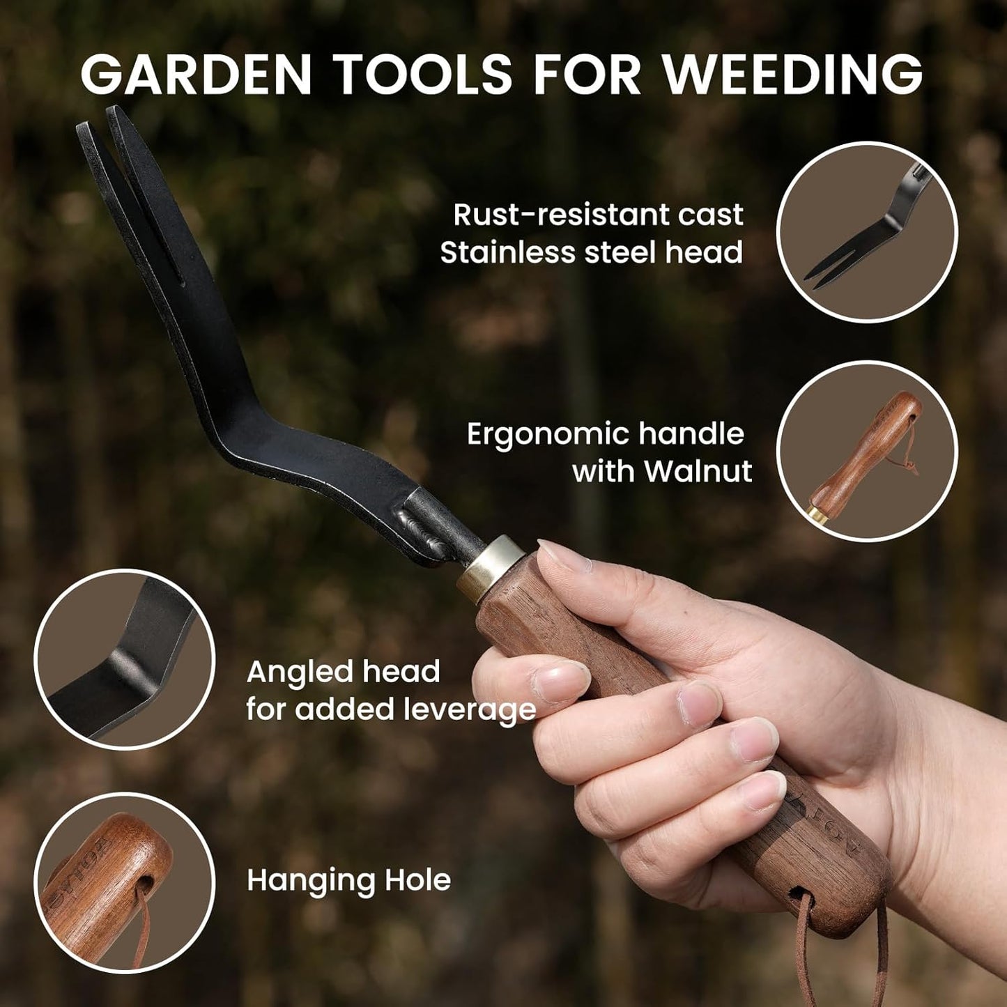 Gardening Tools Weed Puller Tool,Heavy Duty Weeding Tool with Ergonomic Handle Garden Weed Remover Tool for Planting, Flower and Vegetable Care in Lawn Garden Yard