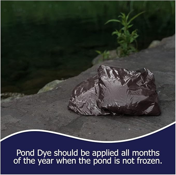 Vivid Blue Pond Dye Packets - 6 Water Soluble Packs of Lake Dye Treatment