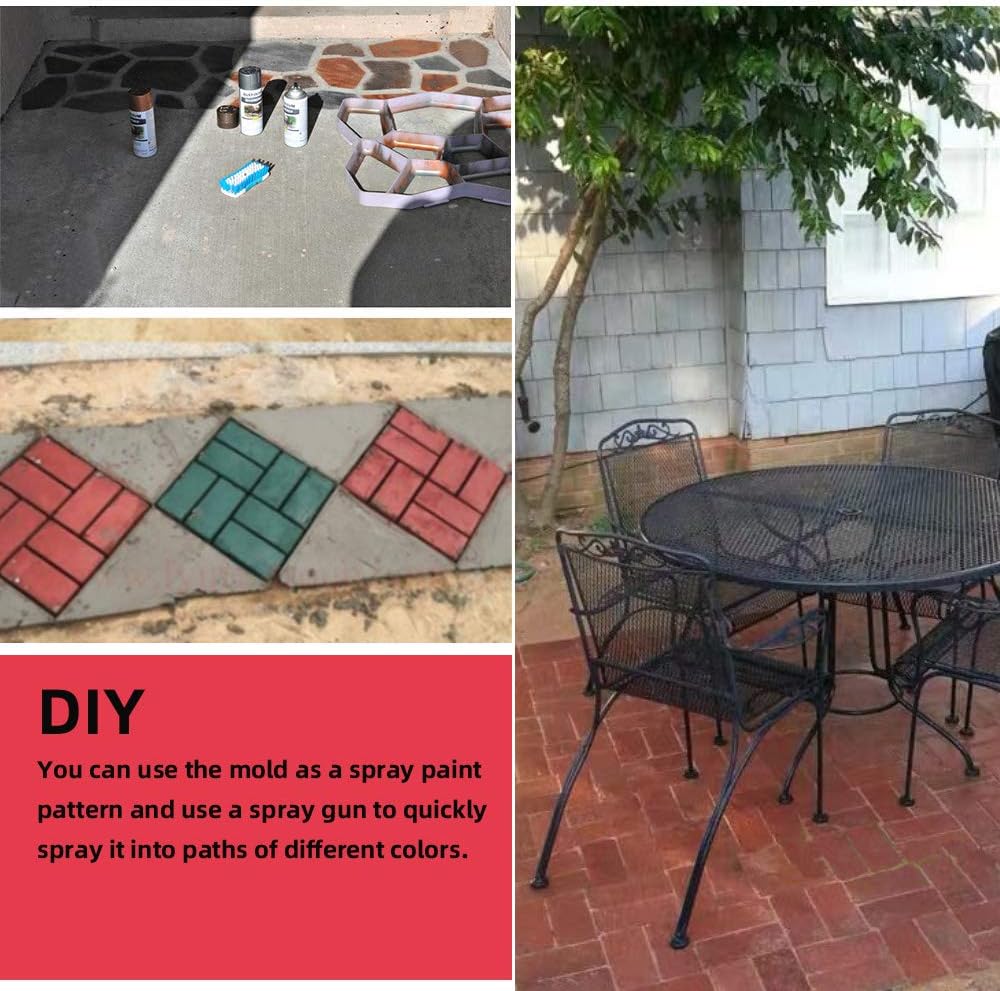 Anothera 2Pack 15.7"x15.7"x1.57" Walk Path Maker Reused Concrete Molds Pathmate Stone Molding Stepping Stone Paver Walk Way DIY Path Paving Garden Yard Patio Mold (8-Grid)