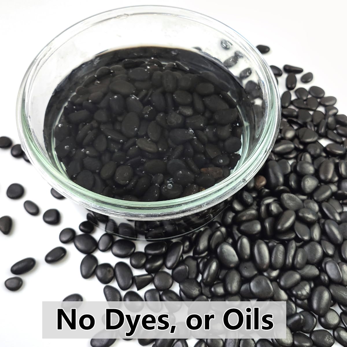 5LB Succulent and Cactus Black Pebbles, 3/8 Inch Natural Decorative Polished Stones, River Rocks for Indoor Plants, Vases, Planters and Outdoor Gardening