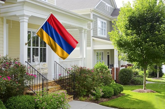 Armenia Flag 2x3FT Armenian National Polyester Flag With 2 Grommets For Patriotic Armenian Themed Festival Events Party Decoration(Armenia, 2x3FT)