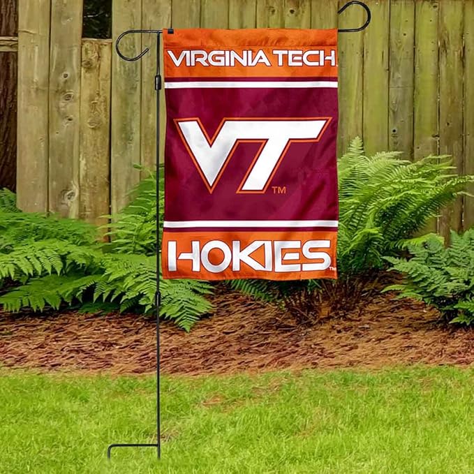 Virginia Tech Hokies Garden Banner Flag with Flag Pole Stand Set