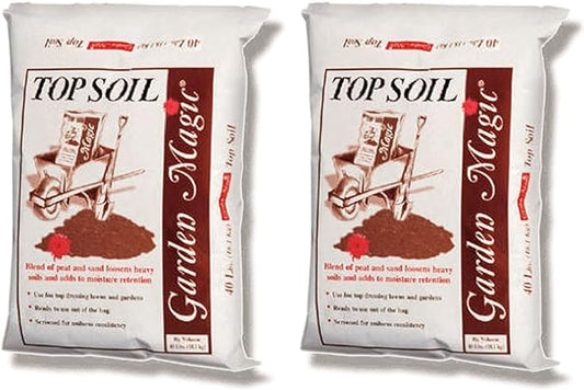 Michigan Peat Garden Magic Indoor and Outdoor Organic Planting Potting Topsoil Mix with Perlite Blend and Moisture Retention, 40-Pound Bag (2 Pack)