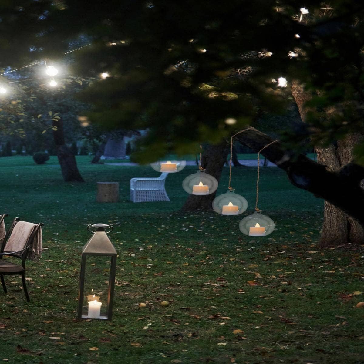 Hanging Glass Candle Holder, Globe Glass Tea Light Holder, Hanging Glass Vase, Flower Plants Terrarium, Glass Orbs Container, Micro Landscape DIY for Home, Office, Wedding (3.15" 6Pcs)