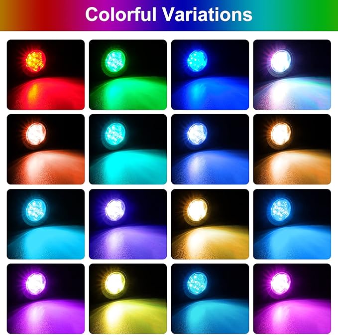 T-SUN LED Pond Light, 5 Head Lamps Submersible LED Pond Lights Color Changing Garden Pond Light with Remote Control, RGB Fish Tank Lights Fountain Spotlight for Garden, Pool, Aquarium Tank(5 Headlamp)