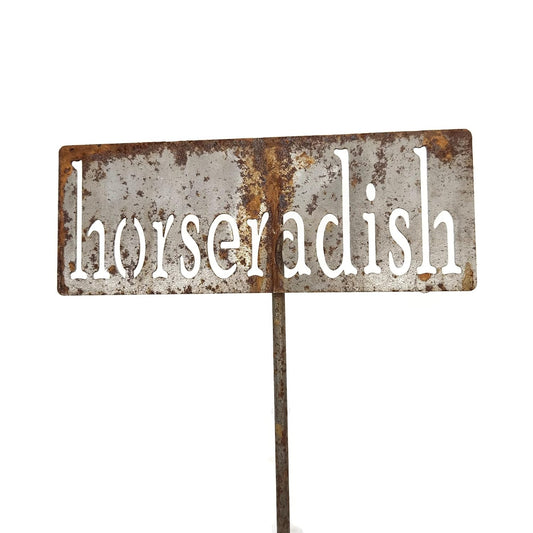 Classic Metal Garden Markers 19 Inches Tall (horseradish, Naturally Rusted)