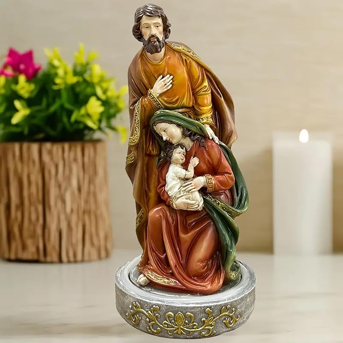 Jesus Statue Outdoor Decor Solar Lights, Religious Garden Statue, Blessed Father Outdoor Figure for Home/Garden Decor, Gift for Men/Father(11.22” H)