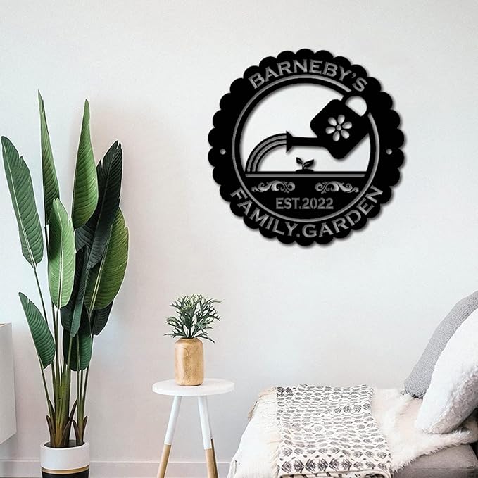 Custom Garden Metal Wall Art Personalized Garden Name Sign Yard Sign Decorative Outdoor Gardening Decor Gifts for Gardeners