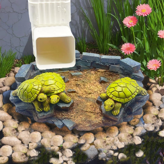 Turtle Splash Block - Decorative Resin Gutter Downspout Diverter, 9” x 6.7”, Durable Water Flow Protector for Yard, Garden & Patio, Functional Outdoor Tortoise Statue for Rainwater Drainage