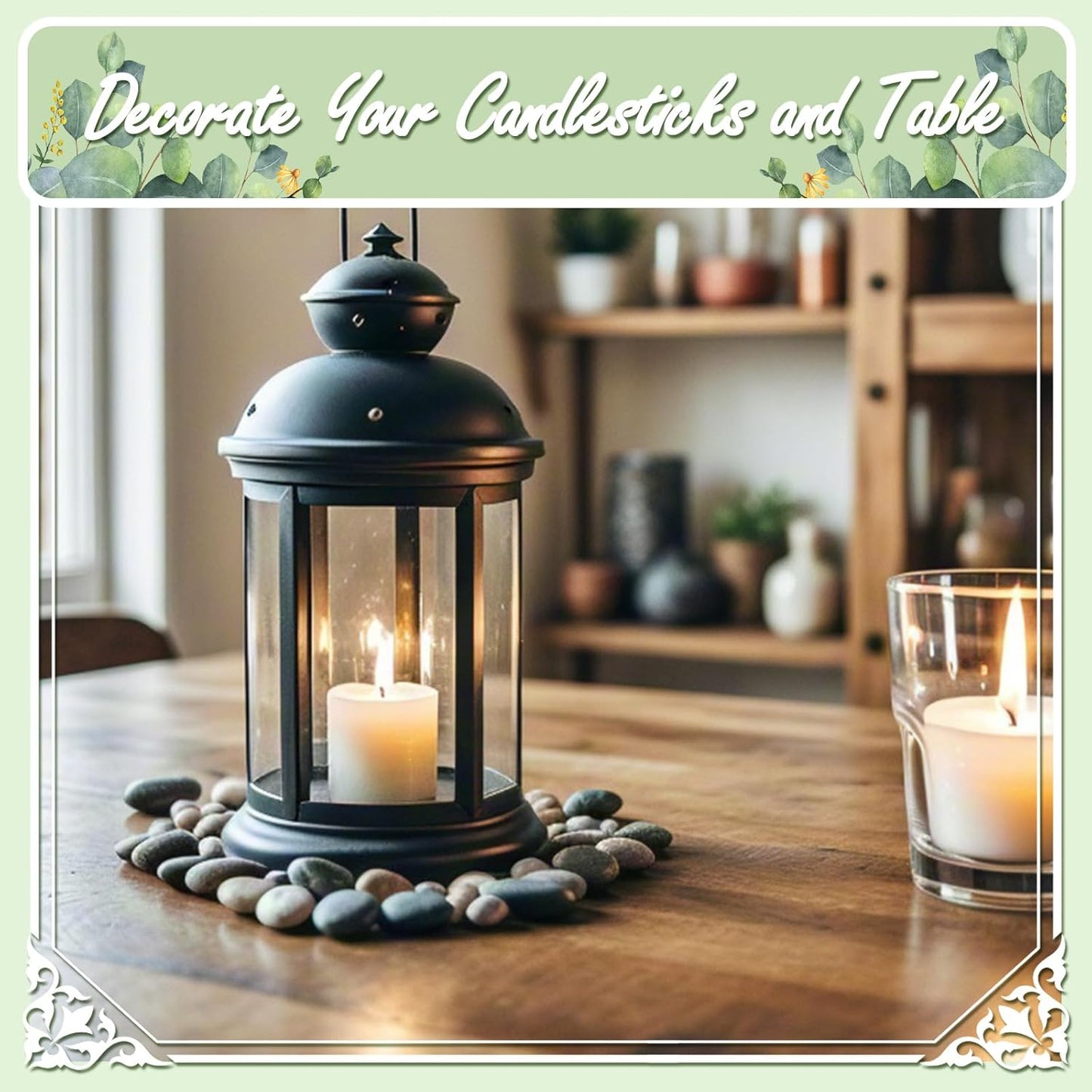 11lbs Natural River Rocks, High-Polished Pebbles for Plants Garden, 1-2 inch Decorative Stones, Ideal for Fish Tank, Vases, Garden Landscaping Rocks Landscaping, Black