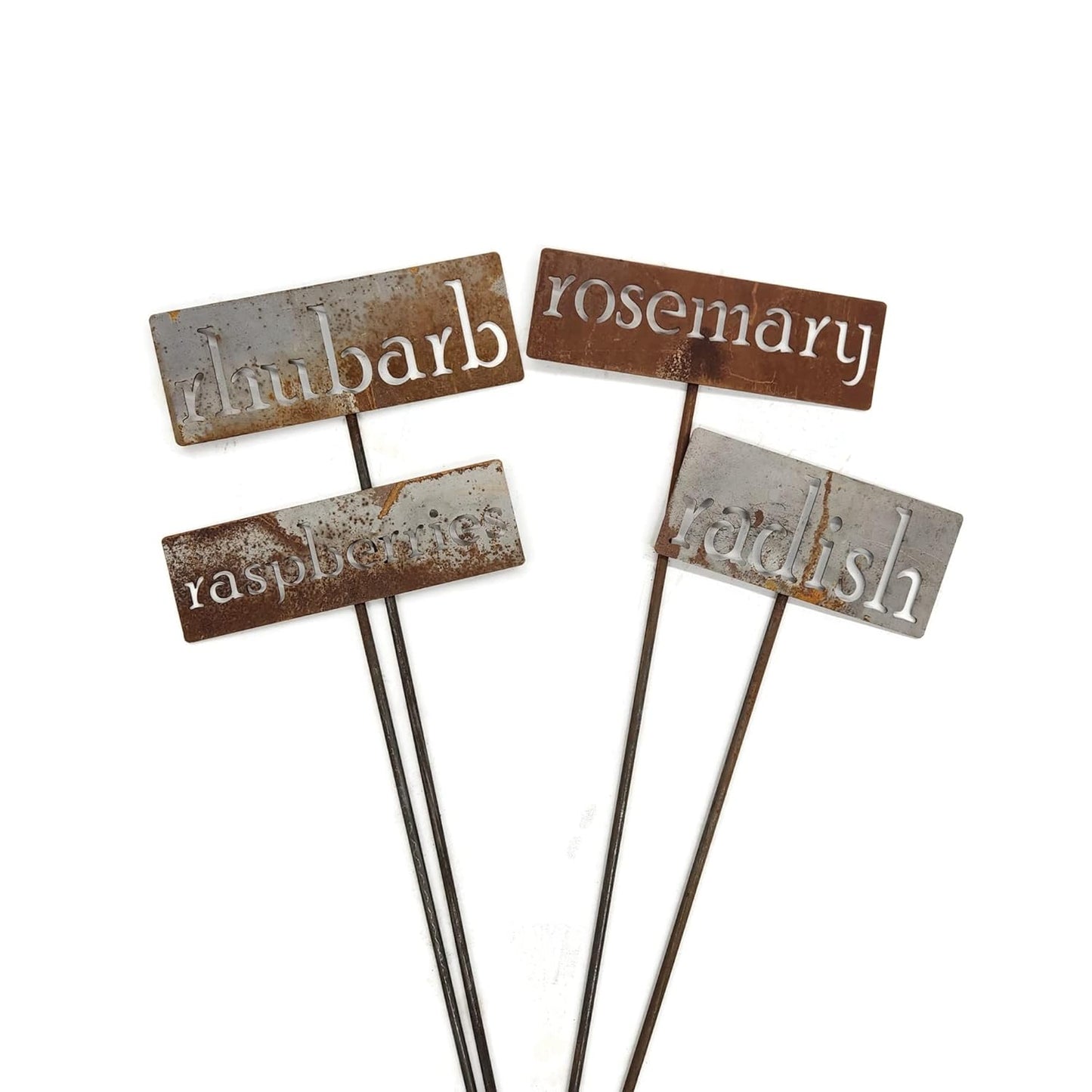 Classic Metal Garden Markers 19 Inches Tall (rhubarb, Naturally Rusted)