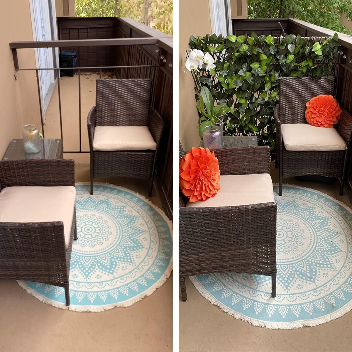 Expandable Faux Ivy Fence,Artificial Privacy Screen Decor for Outdoor Wall, Balcony and Patio, Single Sided Leaves (Green,2)