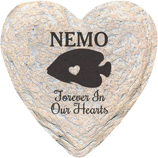 GiftsForYouNow Engraved Assorted Animals with Heart Memorial Heart Garden Stone, Fish Our