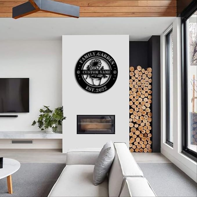 Custom Garden Metal Wall Art Personalized Garden Name Sign Yard Sign Decorative Outdoor Gardening Decor Gifts for Gardeners