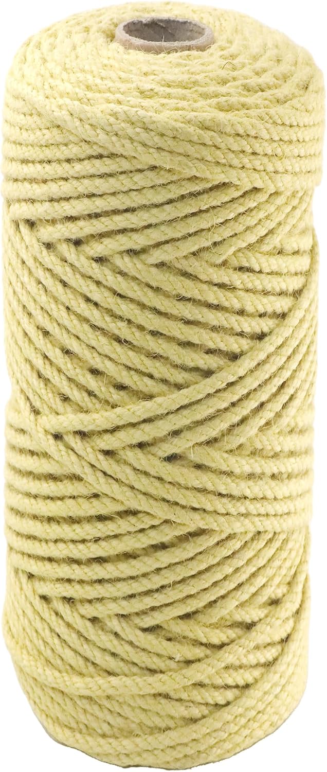4mm x 100 Feet Yellow Jute Rope, Twine for Gardening Tomato Climbing Plant Tie Floristry Crafts Gift Wrapping Packing Decor