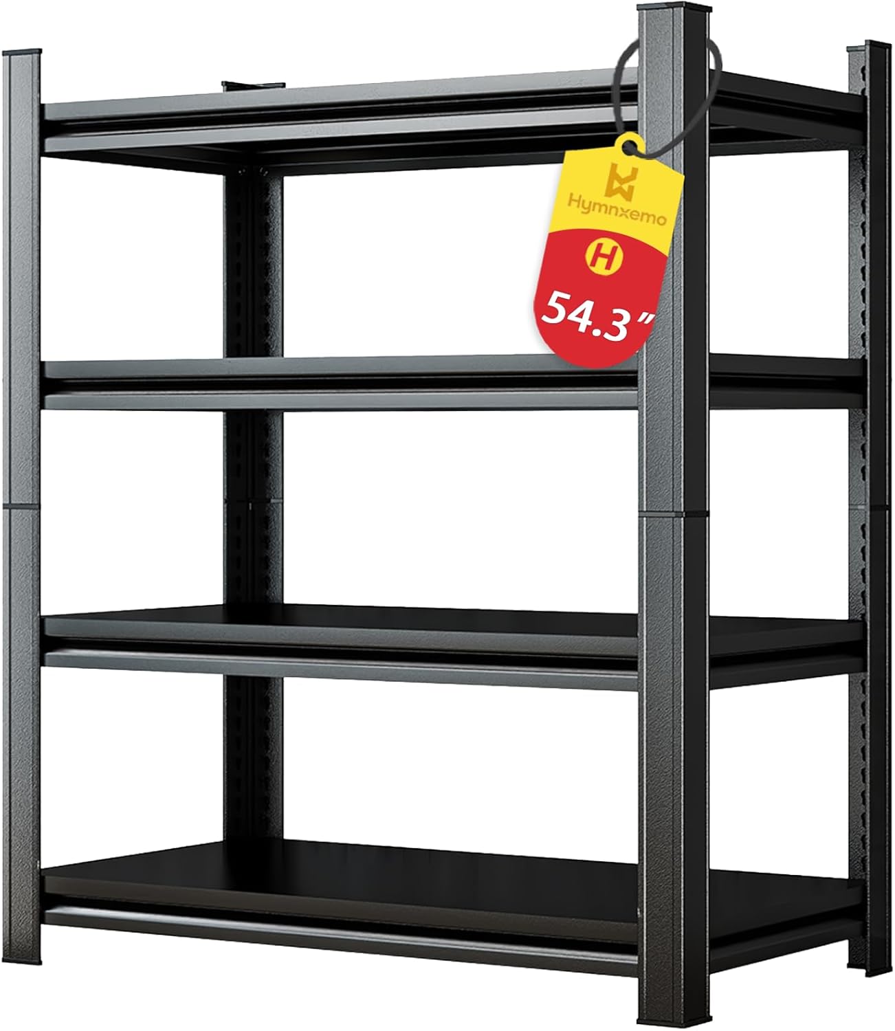 Heavy Duty 4-Tier Steel Shelving Unit, 2000LB Capacity Adjustable Storage Rack for Garage, Warehouse & Basement, Easy Tool-Free Assembly（54.3''H x 39.4W x 15.7''D）