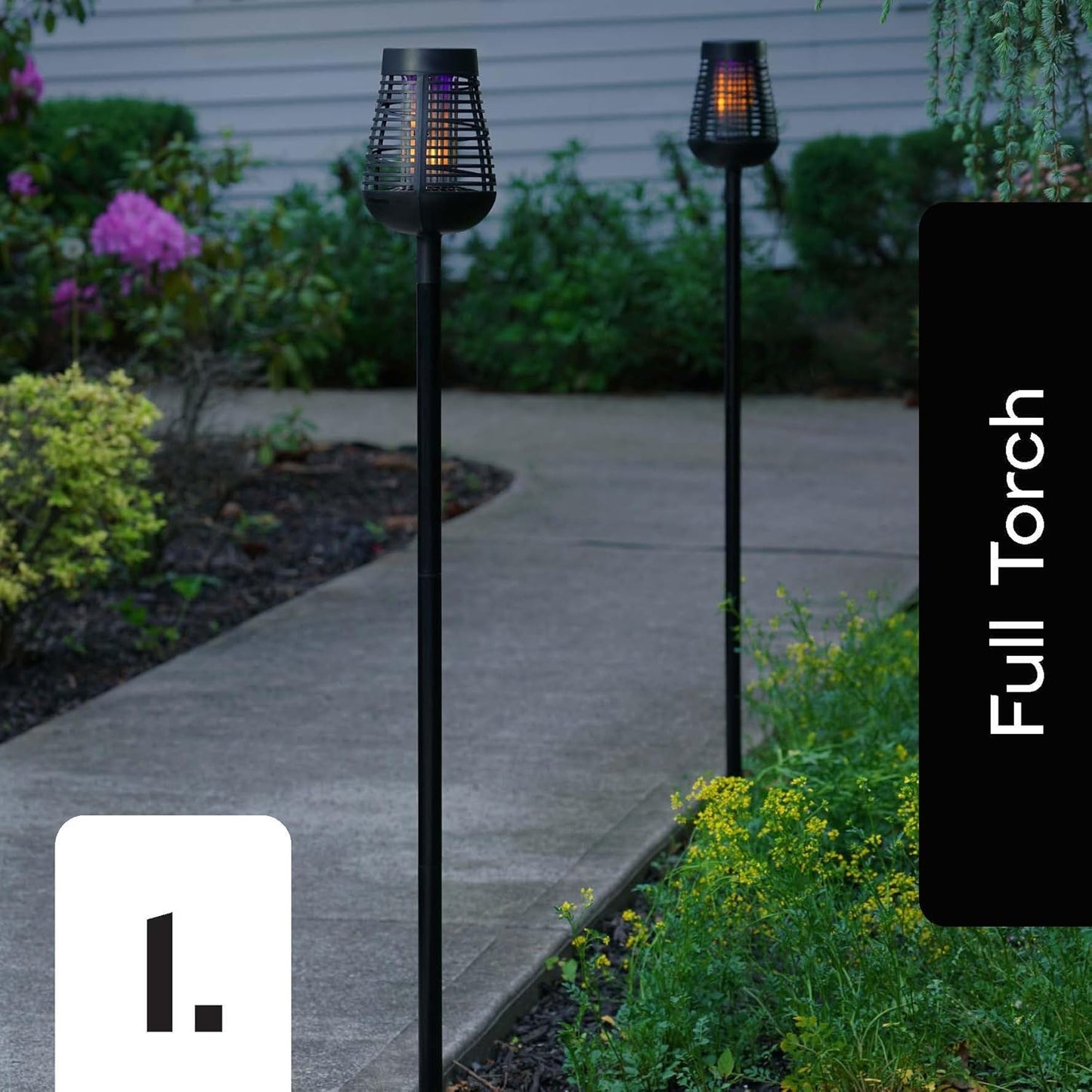 PIC Solar Insect Killer Torch (DFST), Bug Zapper and Accent Light, Solar Bug Zapper - Kills Bugs on Contact